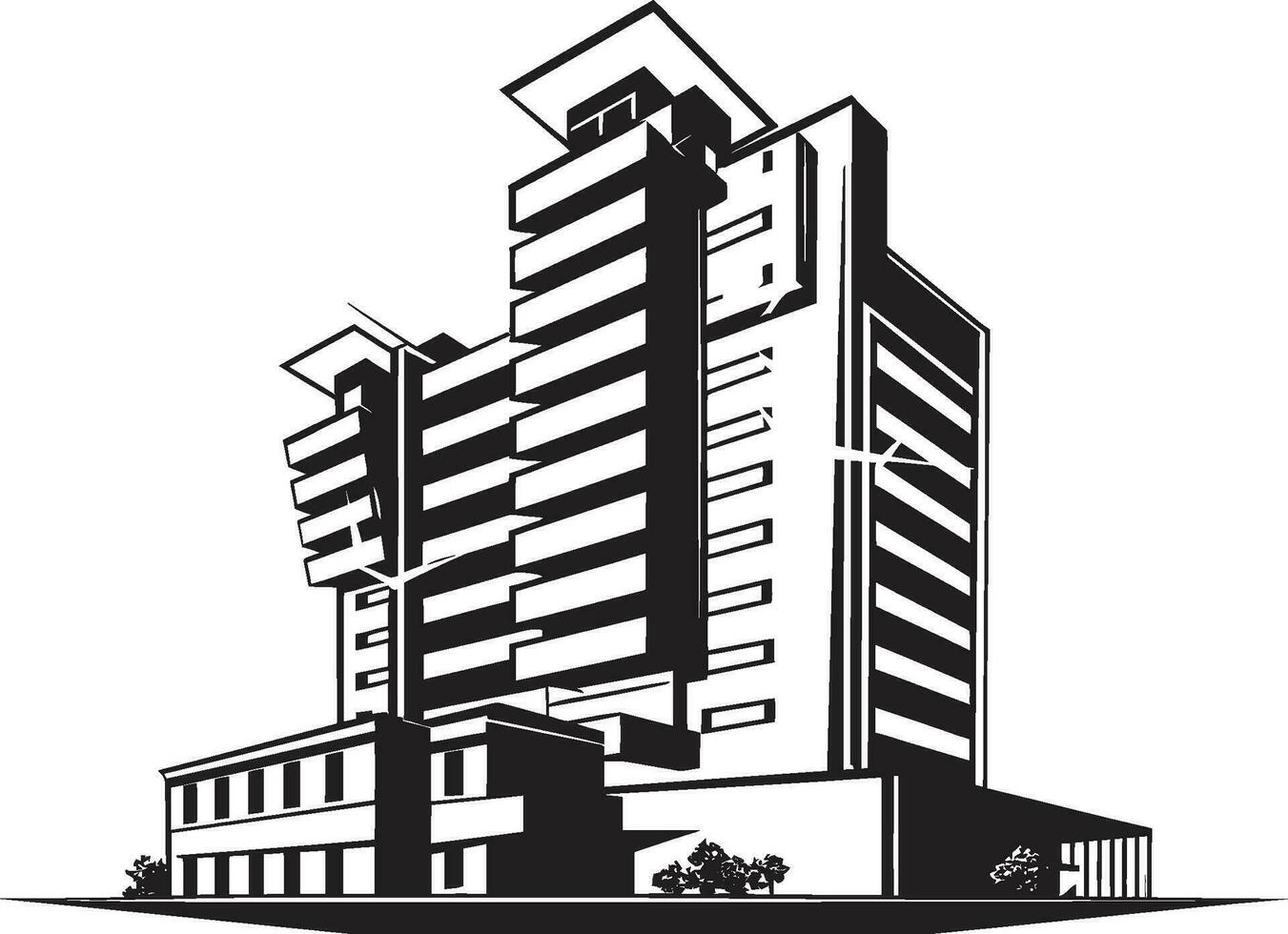 Skyline Marvel Multifloral City Building Vector Icon Metropolitan Essence Multifloor Cityscape Vector Logo Design