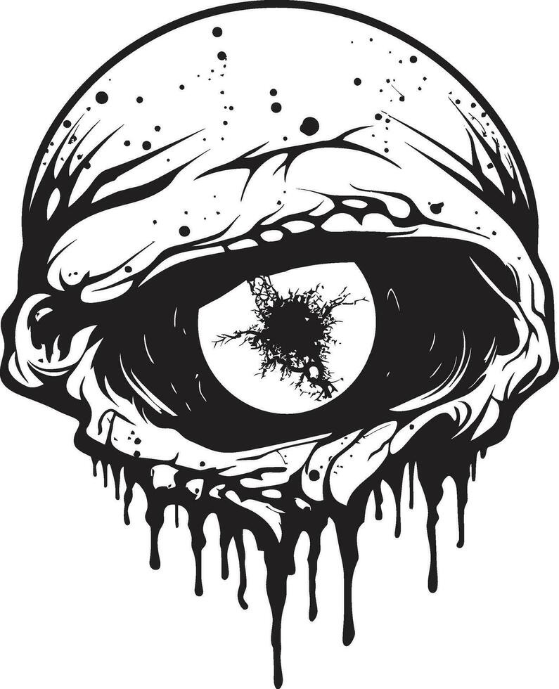 Spooky Zombie Gaze Vector Scary Eye Design Eerie Unsettling Glance Black Zombie Icon