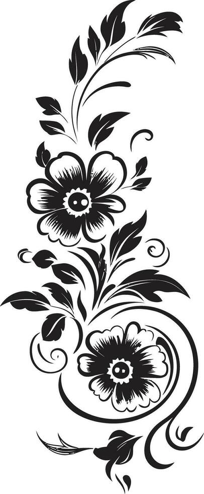 Noir Blossom Reverie Graphite Hand Drawn Logo Sketches Whimsical Inked Flora Moody Black Iconic Chronicles vector