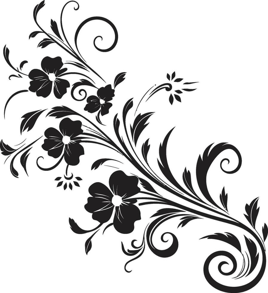 pulcro floral belleza mano dibujado negro vector icono Clásico botánico bocetos hecho a mano icónico logo