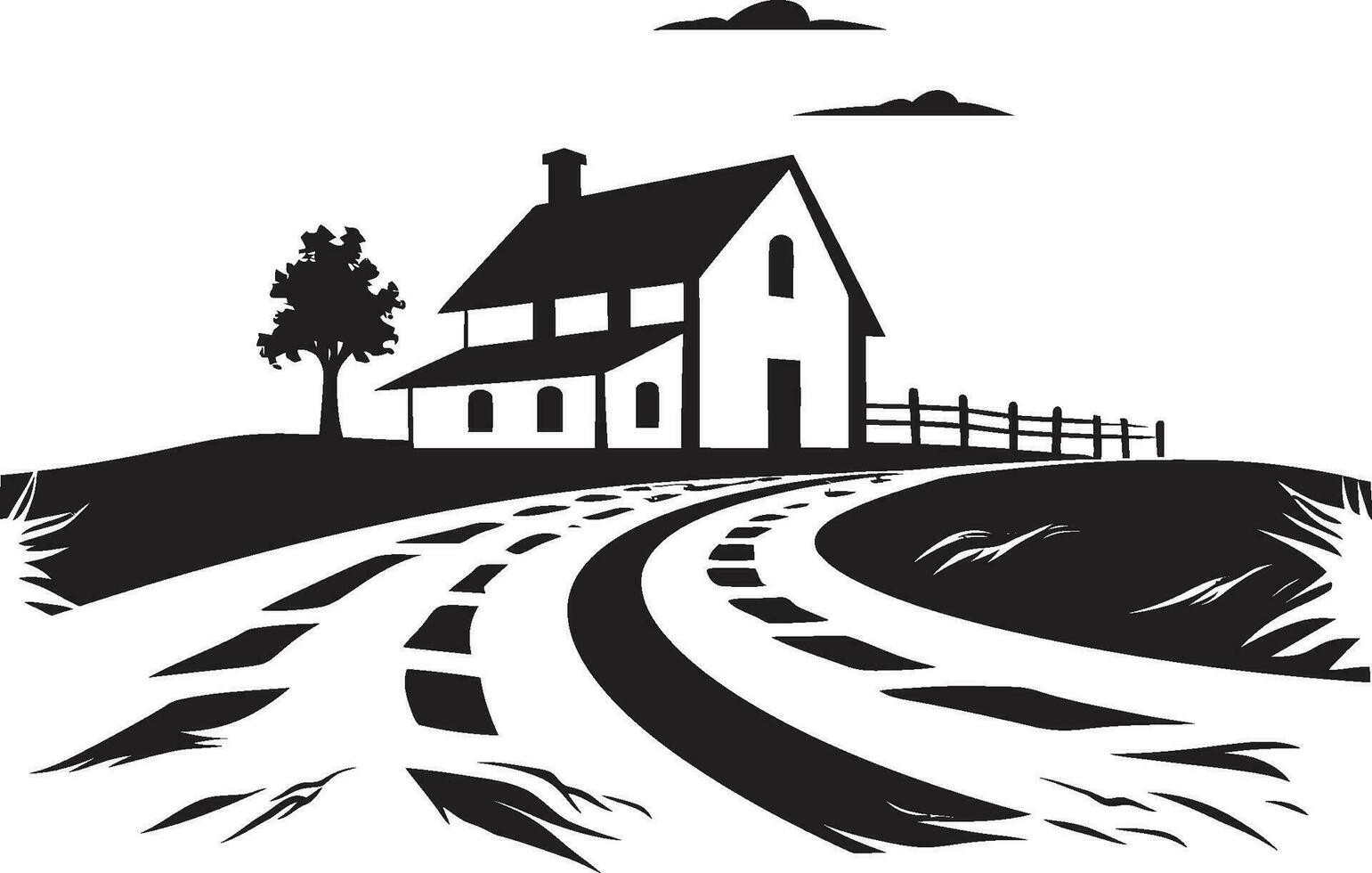Countryside Dwelling Mark Farmers Farmhouse Vector Emblem Farmers Haven Icon Farmhouse Design Vector Logo