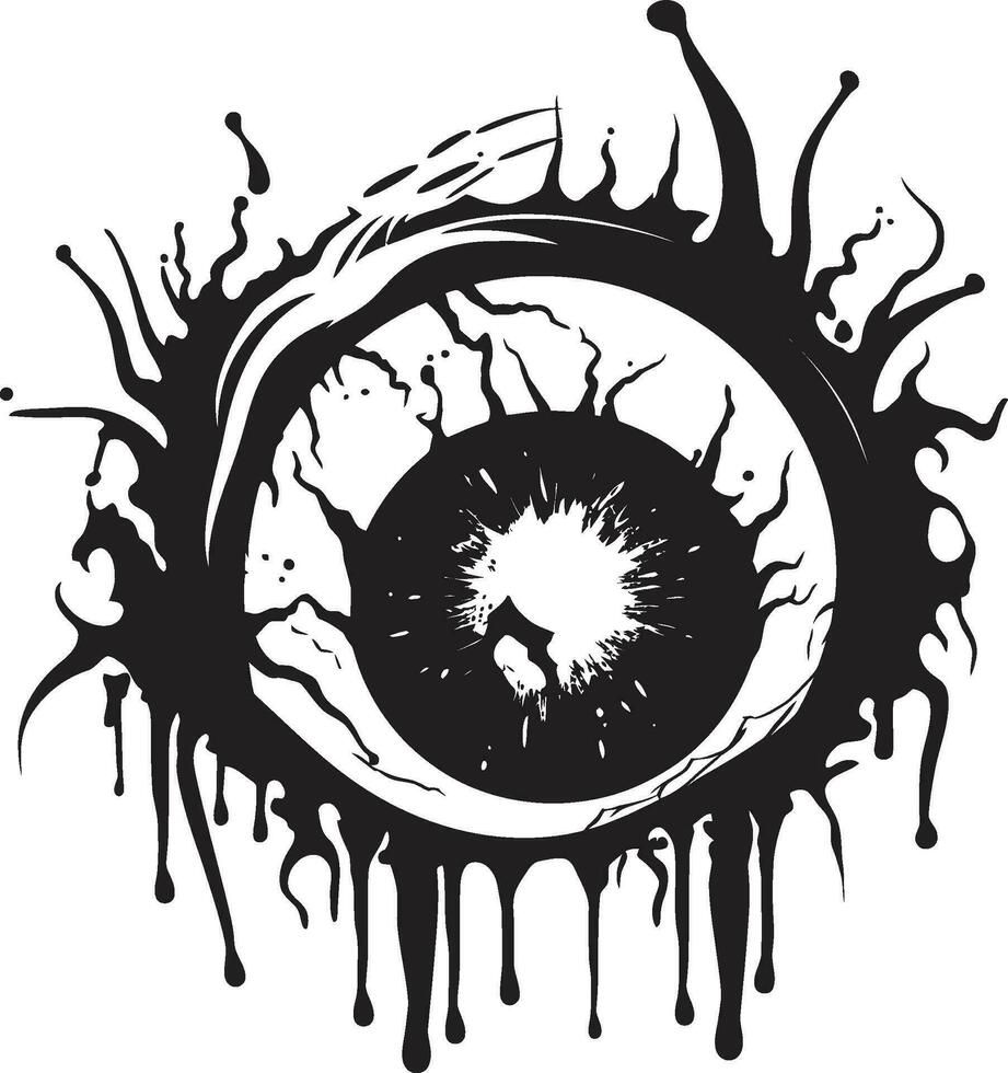 Haunted Zombie Look Vector Scary Eye Emblem Nightmarish Glare Black Zombie Eye Design