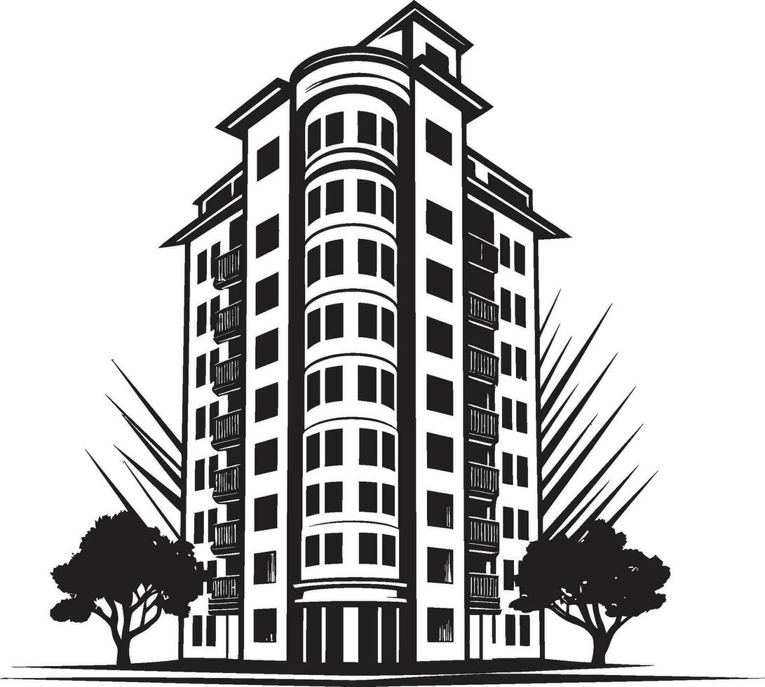 Metropolis Urban Elevation Multifloor Cityscape Vector Icon Cityscape Tapestry Impressions Multiflore Building Vector Design