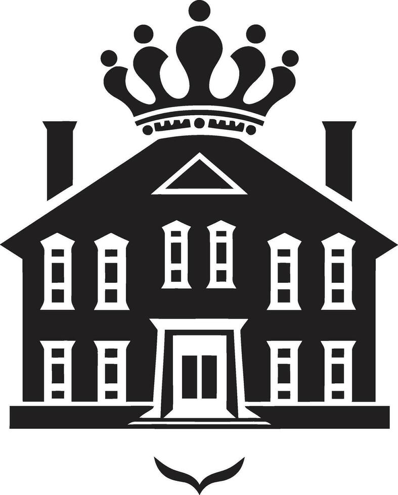 Cartoon Castle Silhouette Royal House Vector Icon Design Enchanting Palace Illustration Cartoon Vector Logo Icon