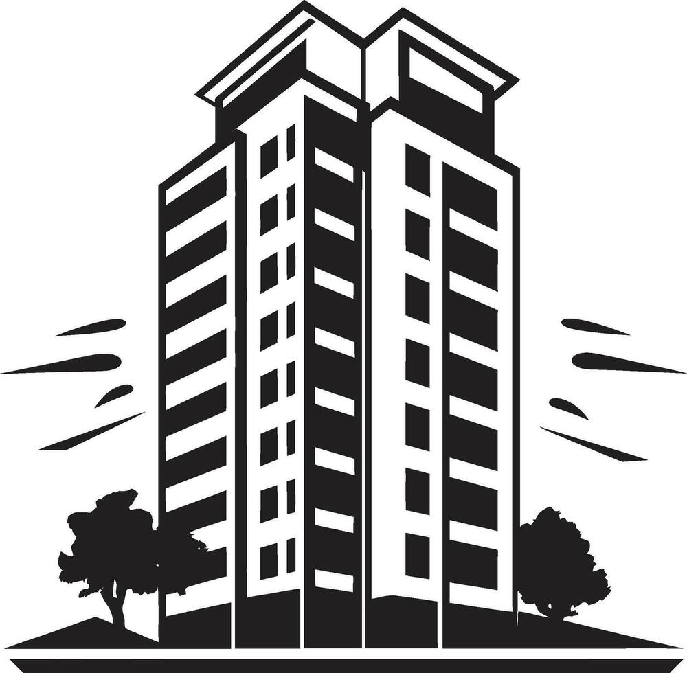 Skyline Marvel Multifloral City Building Vector Icon Metropolitan Essence Multifloor Cityscape Vector Logo Design