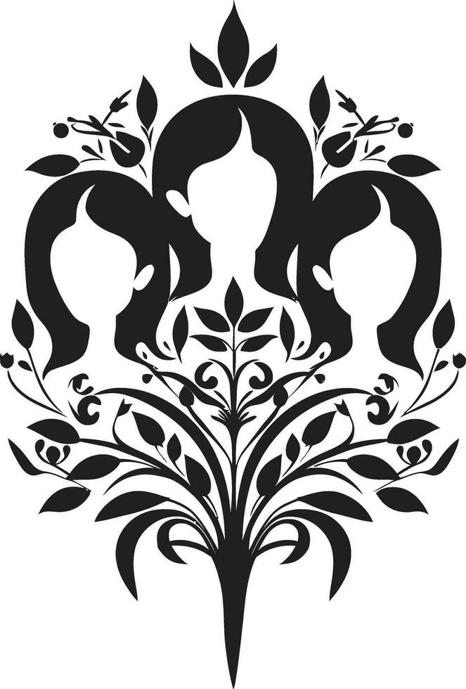 Ethnic Craft Decorative Floral Emblem Design Cultural Verve Ethnic Floral Icon Symbol vector