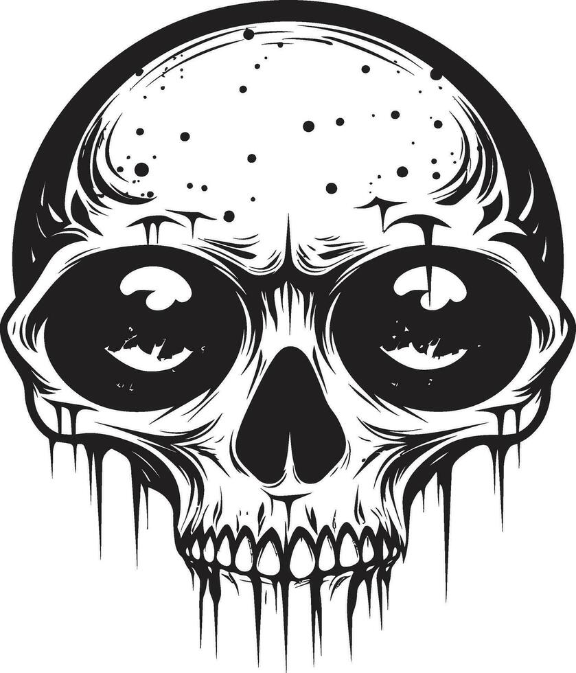 de pesadilla cráneo mirar fijamente negro zombi diseño macabro hueso estructura Siniestro vector icono