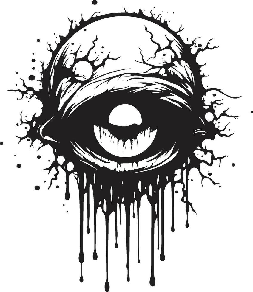 Disturbing Zombie Skull Creepy Black Vector Macabre Horror Skull Black Creepy Emblem
