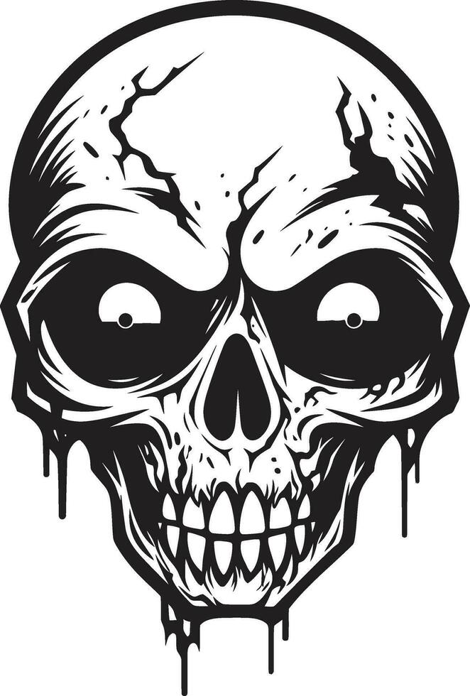 macabro hueso estructura Siniestro vector icono macabro zombi perfil negro de miedo cráneo logo