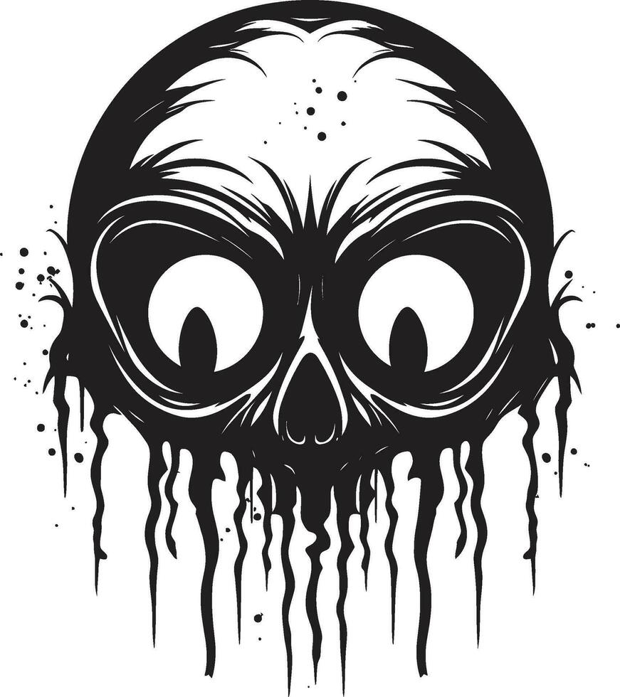Ghoulish Bone Structure Creepy Vector Icon Macabre Zombie Profile Black Scary Skull Logo
