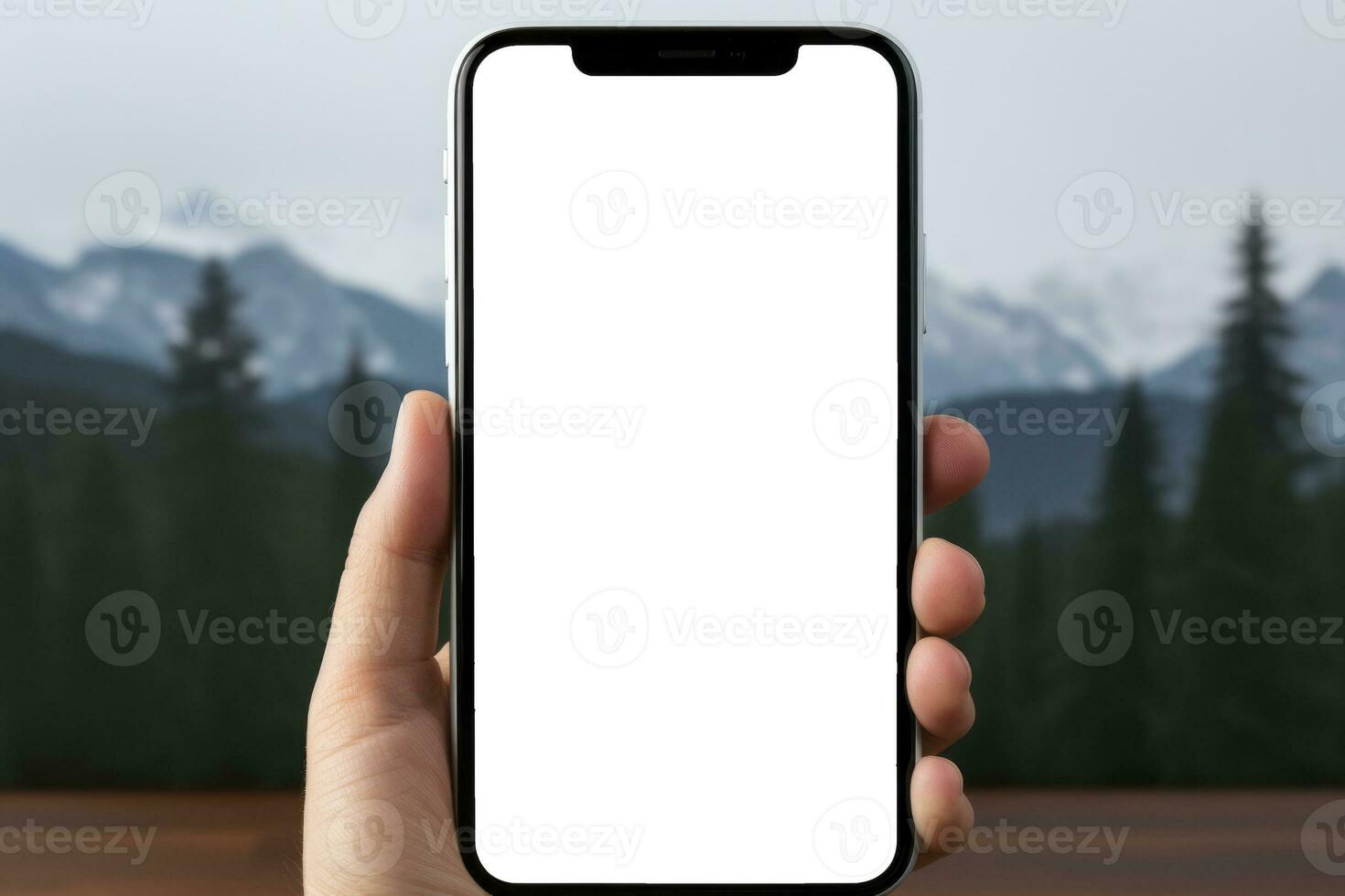 AI Generated a sleek modern smartphone displays a white screen, capturing essence of our connected digital world. photo