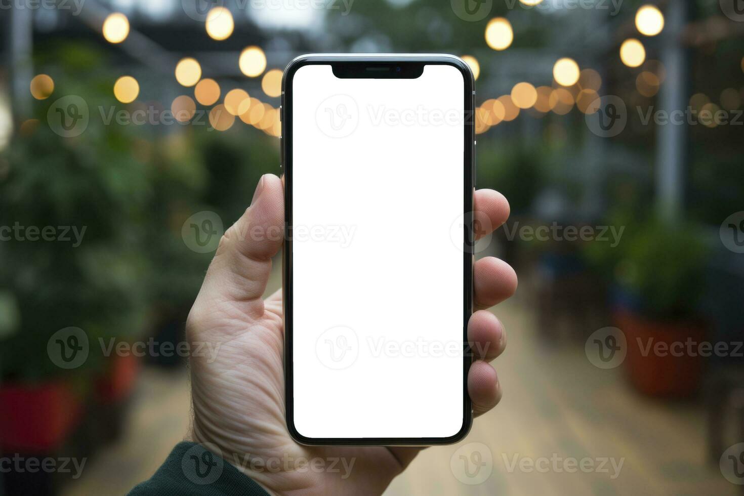 AI Generated a sleek modern smartphone displays a white screen, capturing the essence of our connected digital world. photo