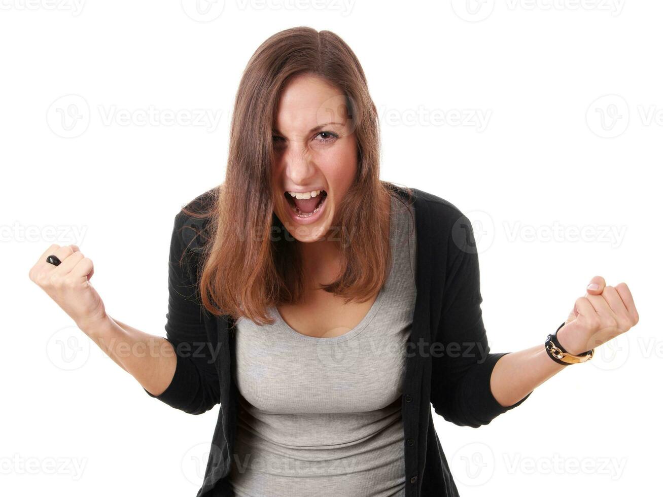 young woman shouting photo