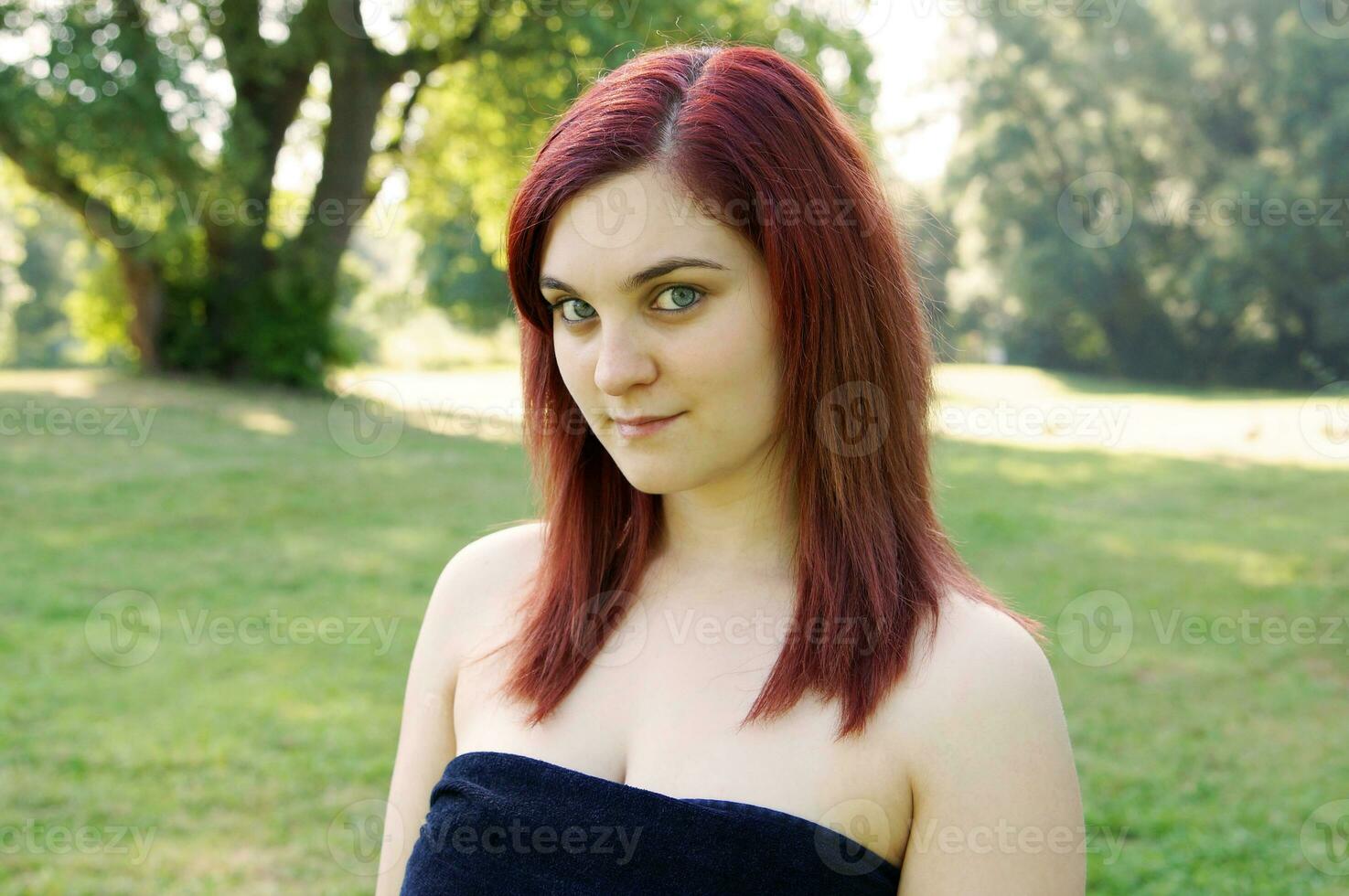 outdoor portrait of a young woman photo