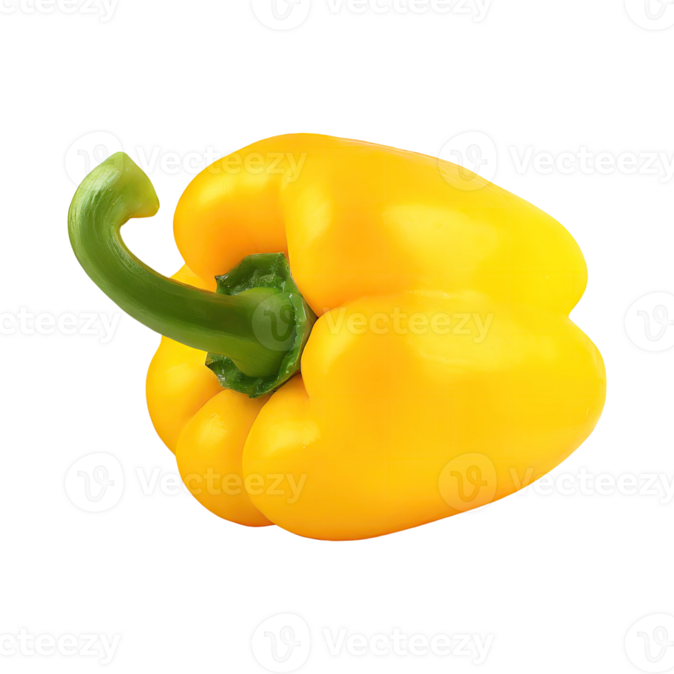 AI generated A Floating Of Sliced Yellow Bell Pepper, Without Shadow, Isolated Transparent Background png