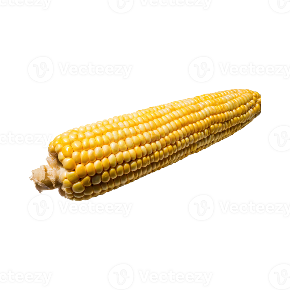 AI generated Yellow Corn Cob With Kernels, Without Shadow, Isolated Background png