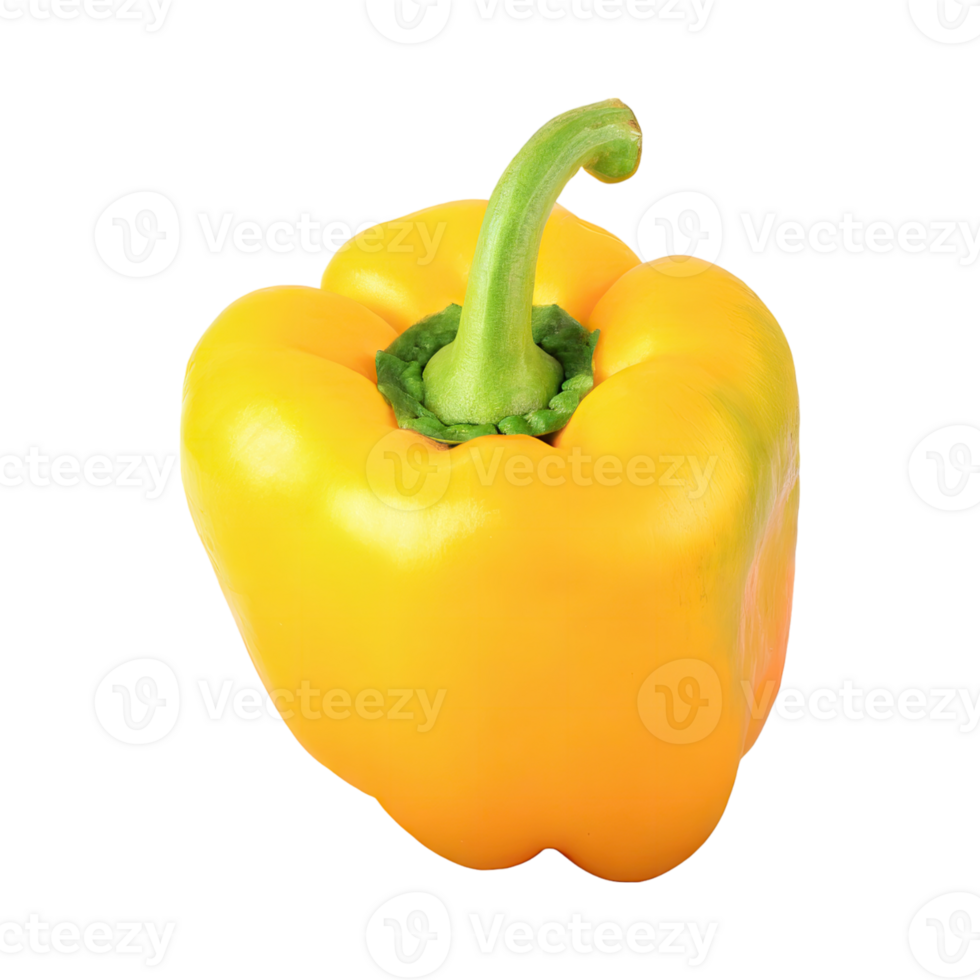 AI generated A Floating Of Sliced Yellow Bell Pepper, Without Shadow, Isolated Transparent Background png