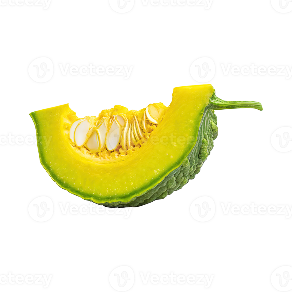 AI generated Floating Of Bunch Yellow Green Gourd With Sliced, Without Shadow, Isolated Transparent Background png