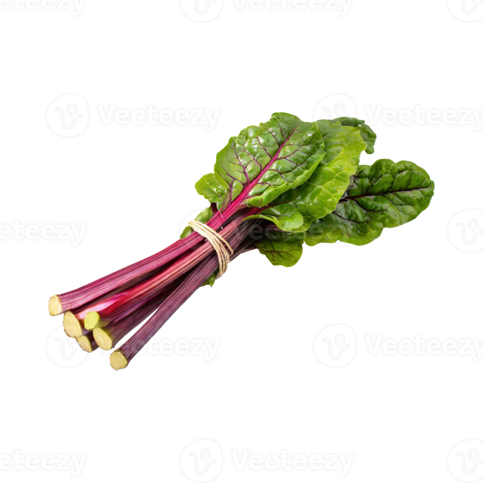 AI generated Bunch Of Green And Purple Swiss Chard With A Leafy Texture, Isolated Transparent Background png