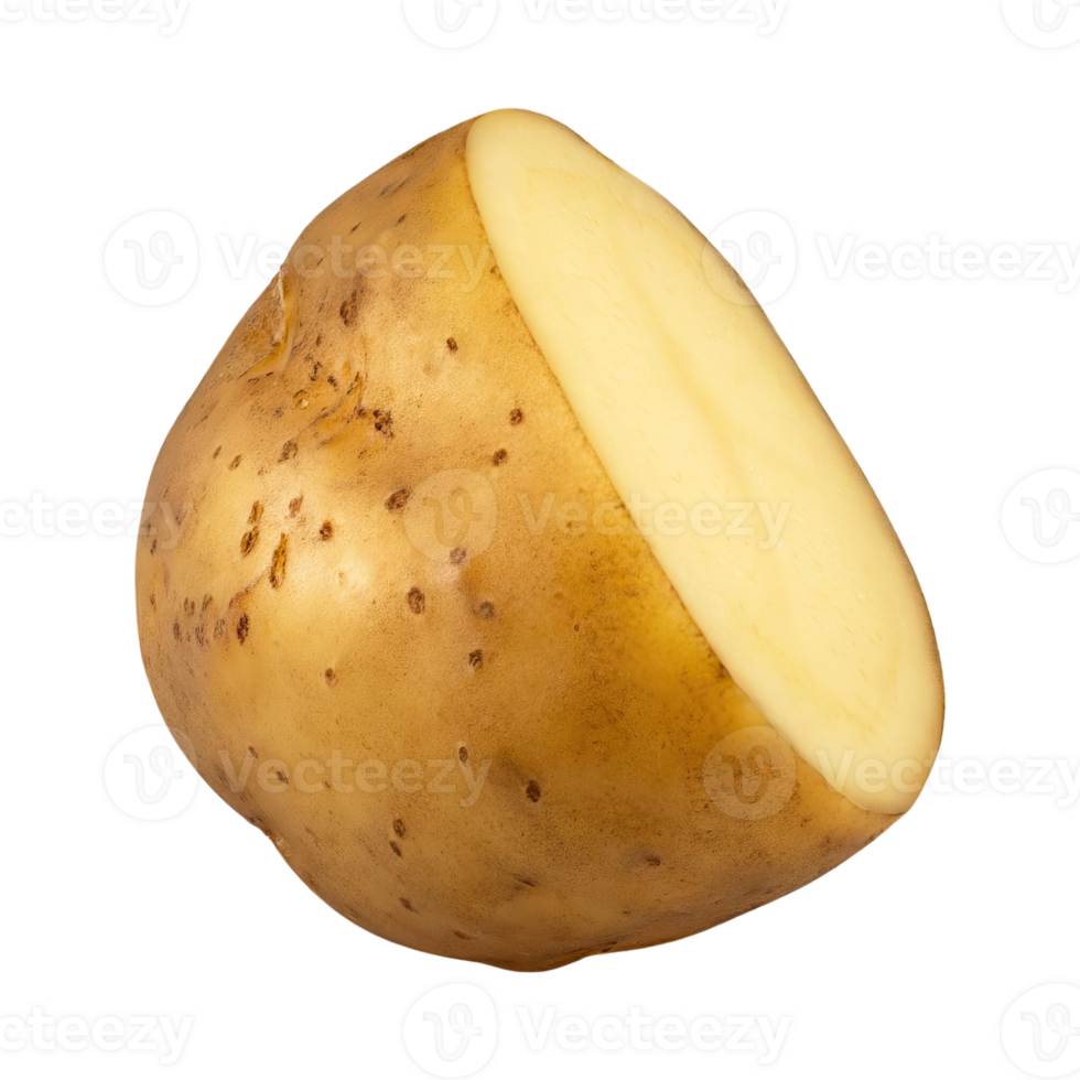 AI generated Fresh Sliced Brown Potato, Without Shadow, Isolated Background png