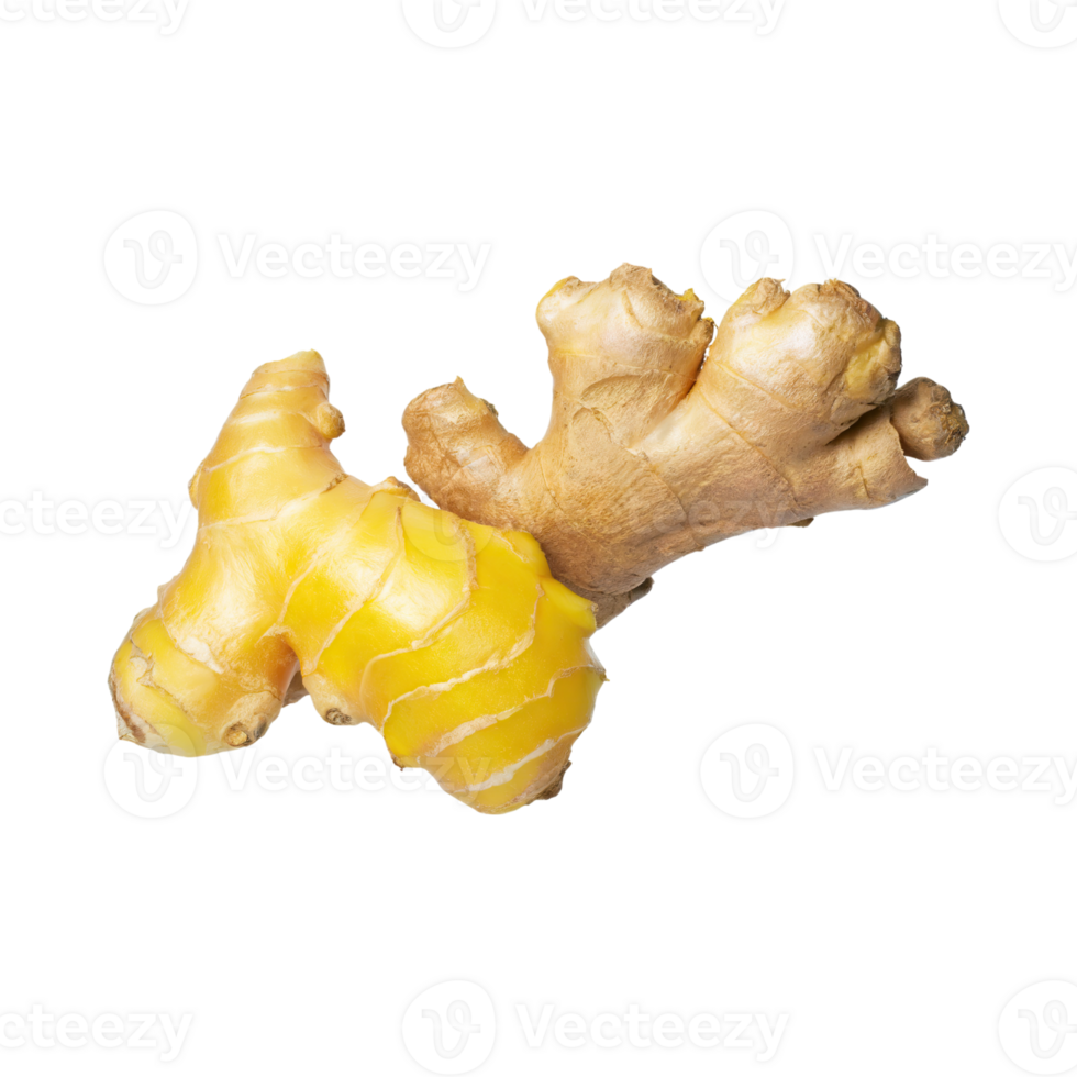 AI generated Floating Of Yellow And Brown Ginger With A Warm Tast, Isolated Transparent Background png