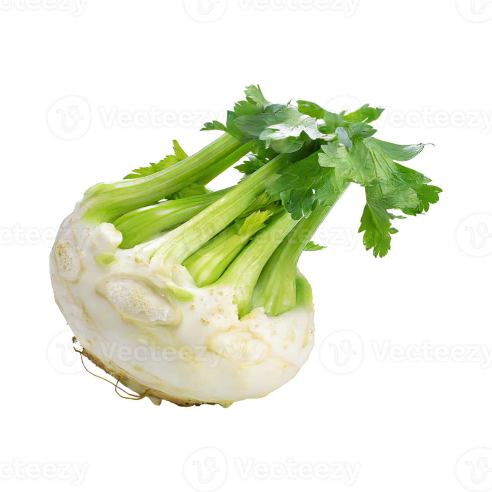 AI generated Floating Of Green And White Celeriac With A Knobby Shape, Isolated Transparent Background png