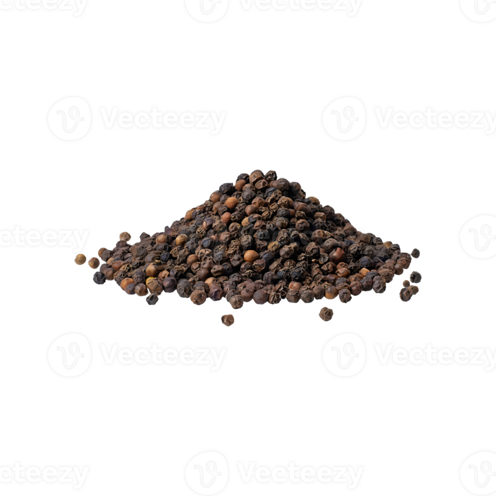 AI generated Floating Of A Pile Of Black Pepper Corns, Without Shadow, Isolated Transparent Background png