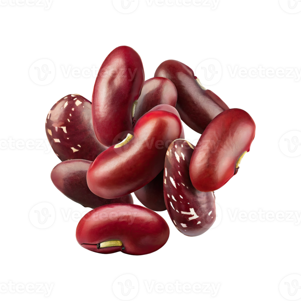 AI generated Floating Bunch Of Red Beans, Without Shadow, Isolated Transparent Background png