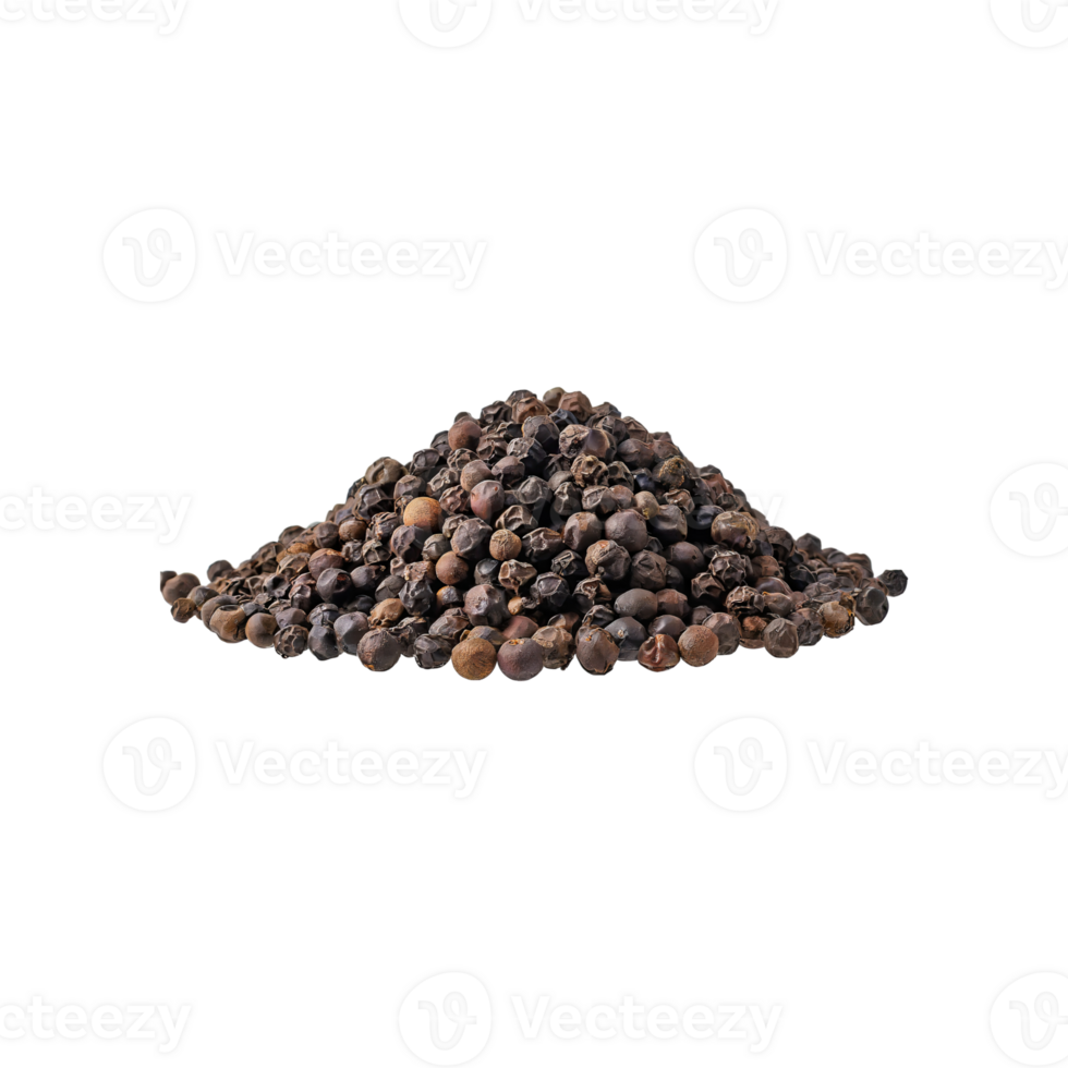 AI generated Floating Of A Pile Of Black Pepper Corns, Without Shadow, Isolated Transparent Background png