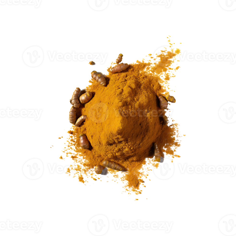 AI generated Slices of Curcuma, Earthy, Without Shadow, Isolated Transparent Background png