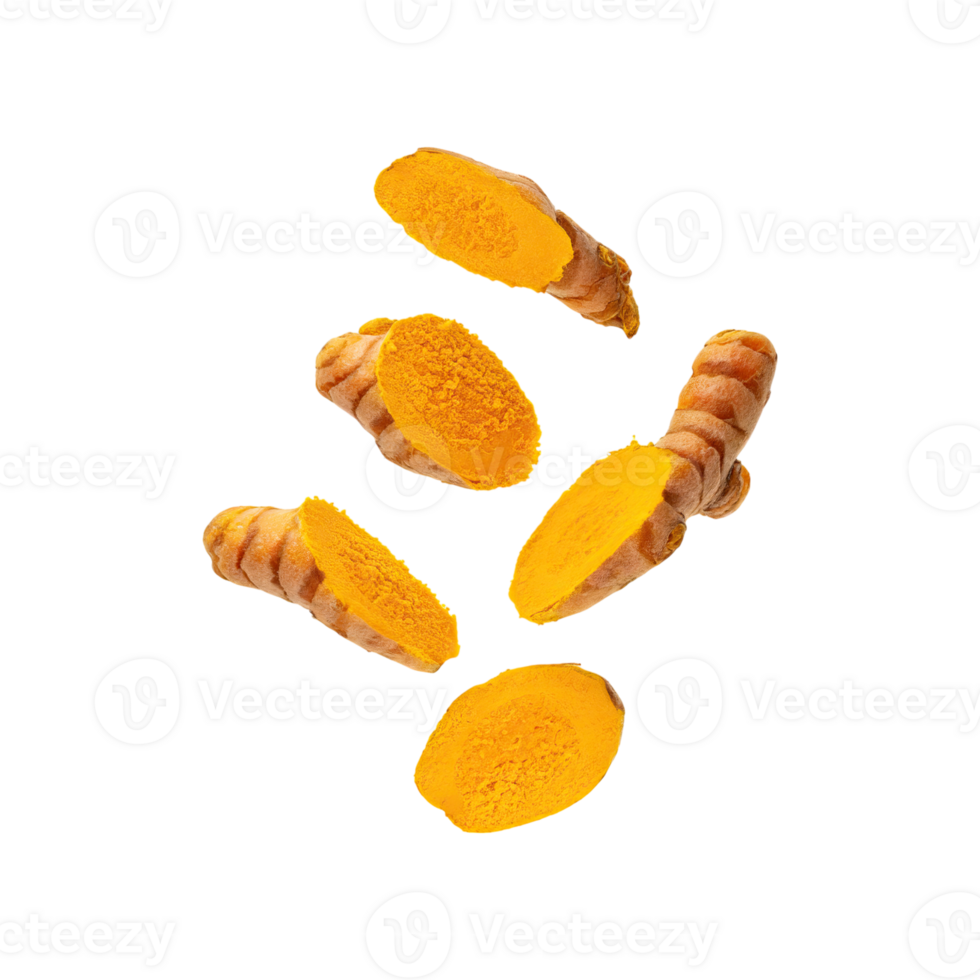 AI generated Slices of Curcuma, Earthy, Without Shadow, Isolated Transparent Background png