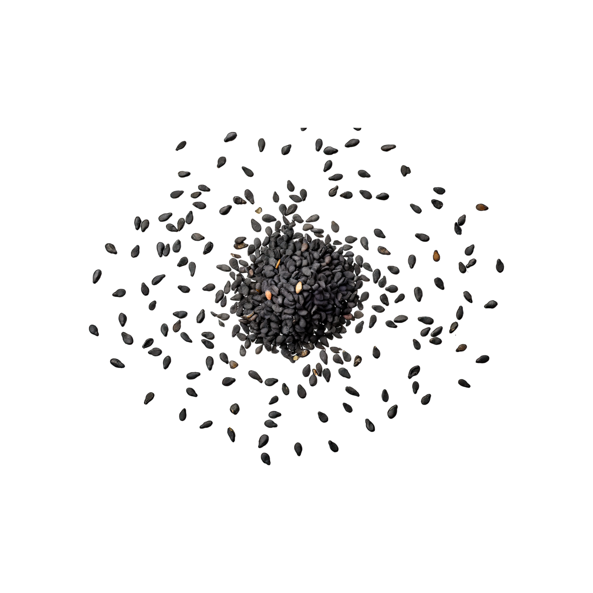 AI generated Floating Of Black Sesame Seeds, Without Shadow, Isolated