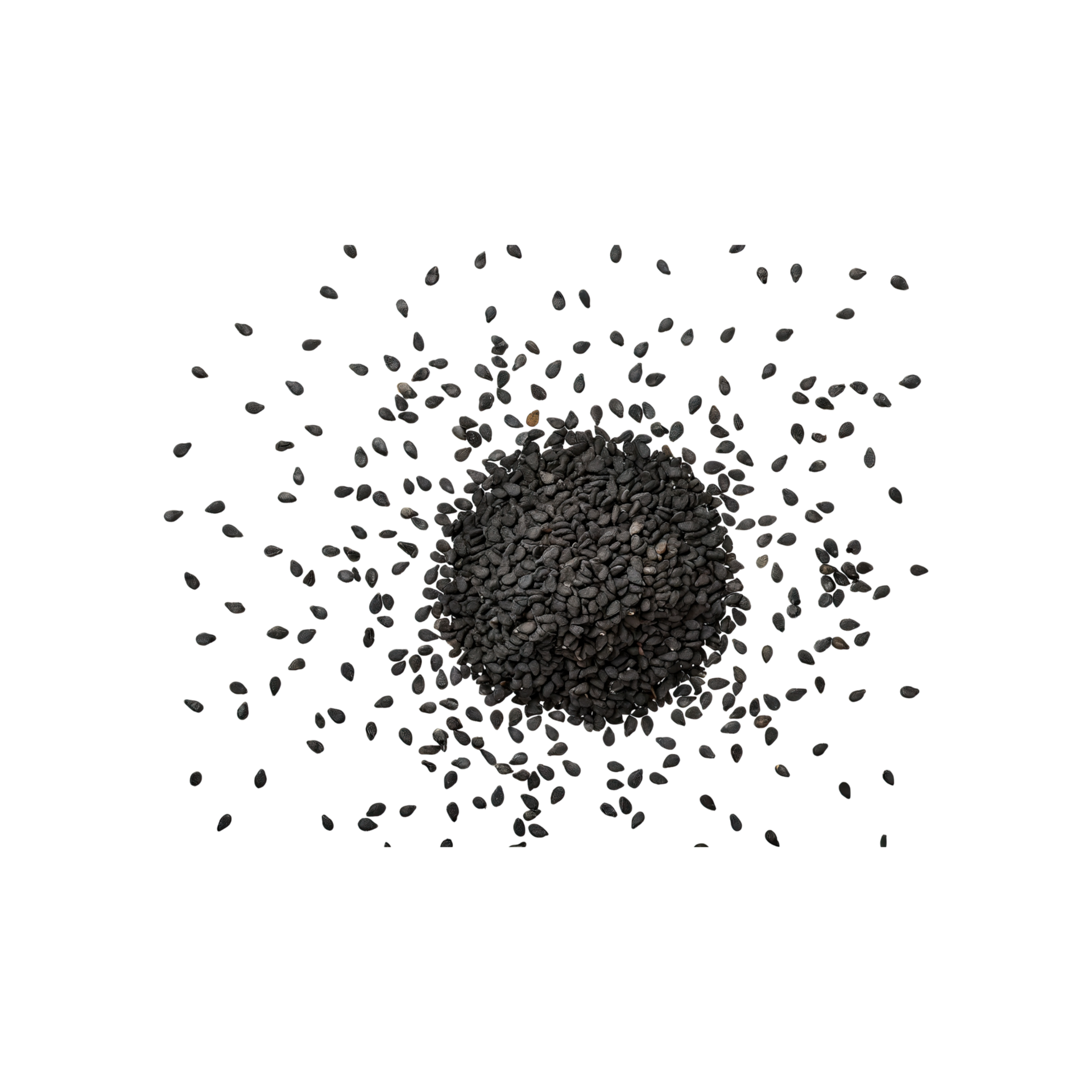 AI generated Floating Of Black Sesame Seeds, Without Shadow, Isolated