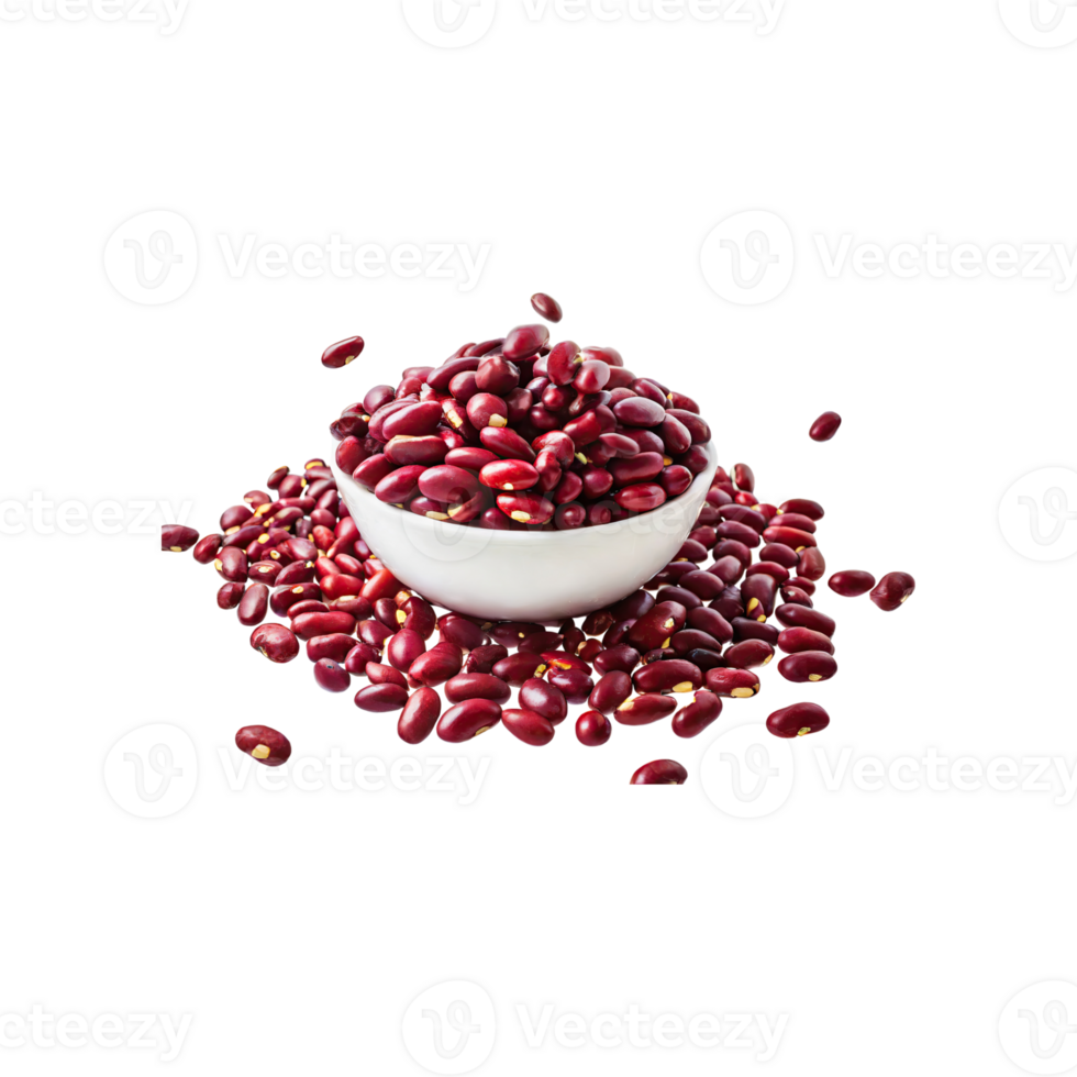 AI generated Floating Bunch Of Red Beans, Without Shadow, Isolated Transparent Background png