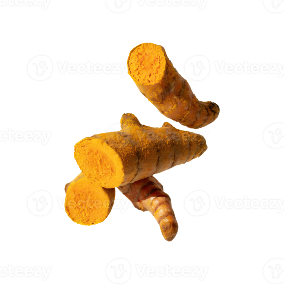 AI generated Slices of Curcuma, Earthy, Without Shadow, Isolated Transparent Background png