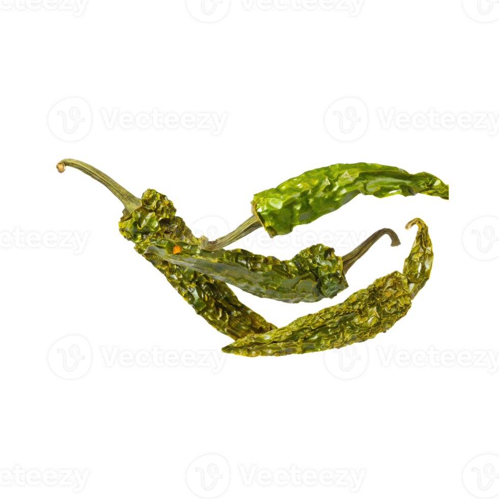 AI generated Green And Red Dried Cayenne, Without Shadow, Isolated Transparent Background png