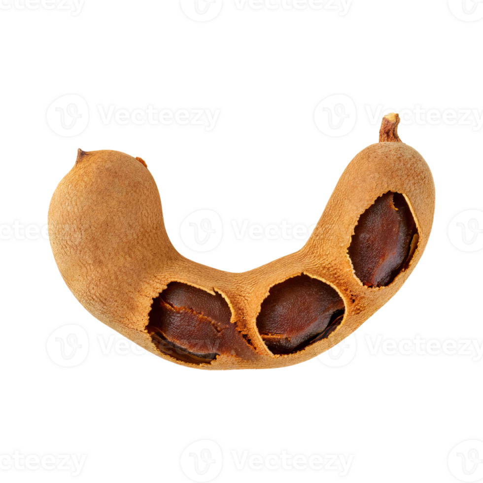 AI generated Floating Of One Slice A Tamarind, Without Shadow, Isolated Transparent Background png