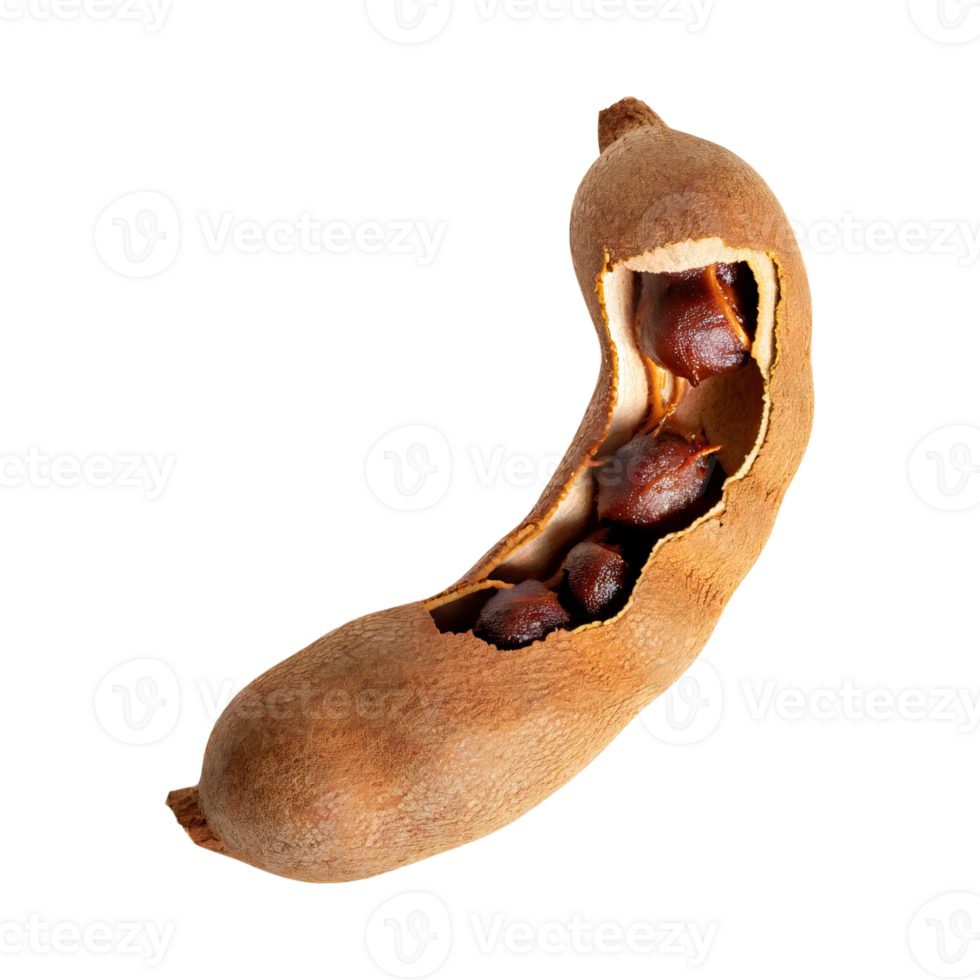 AI generated Floating Of One Slice A Tamarind, Without Shadow, Isolated Transparent Background png
