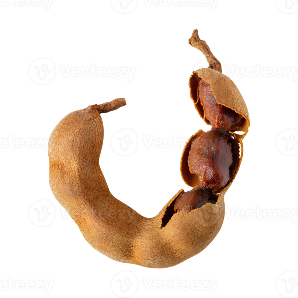 AI generated Floating Of One Slice A Tamarind, Without Shadow, Isolated Transparent Background png
