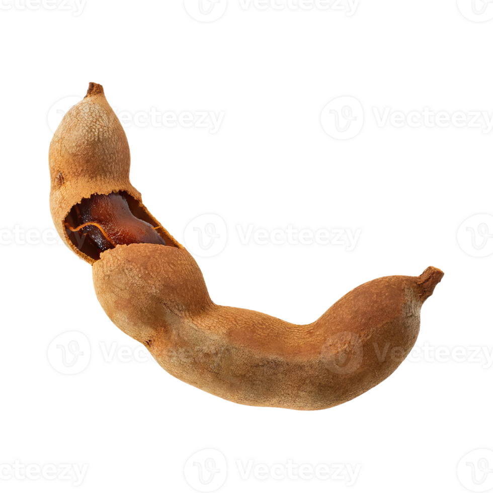 AI generated Floating Of One Slice A Tamarind, Without Shadow, Isolated Transparent Background png