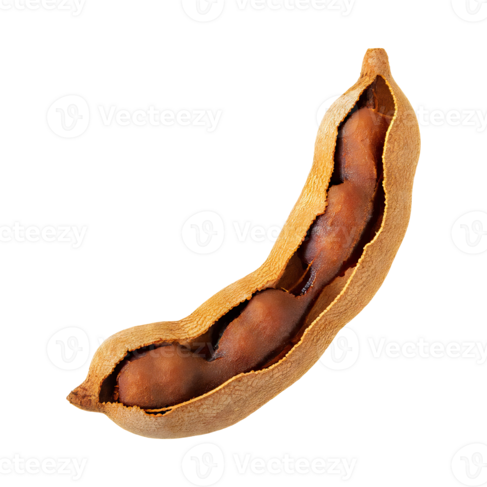 AI generated Floating Of One Slice A Tamarind, Without Shadow, Isolated Transparent Background png