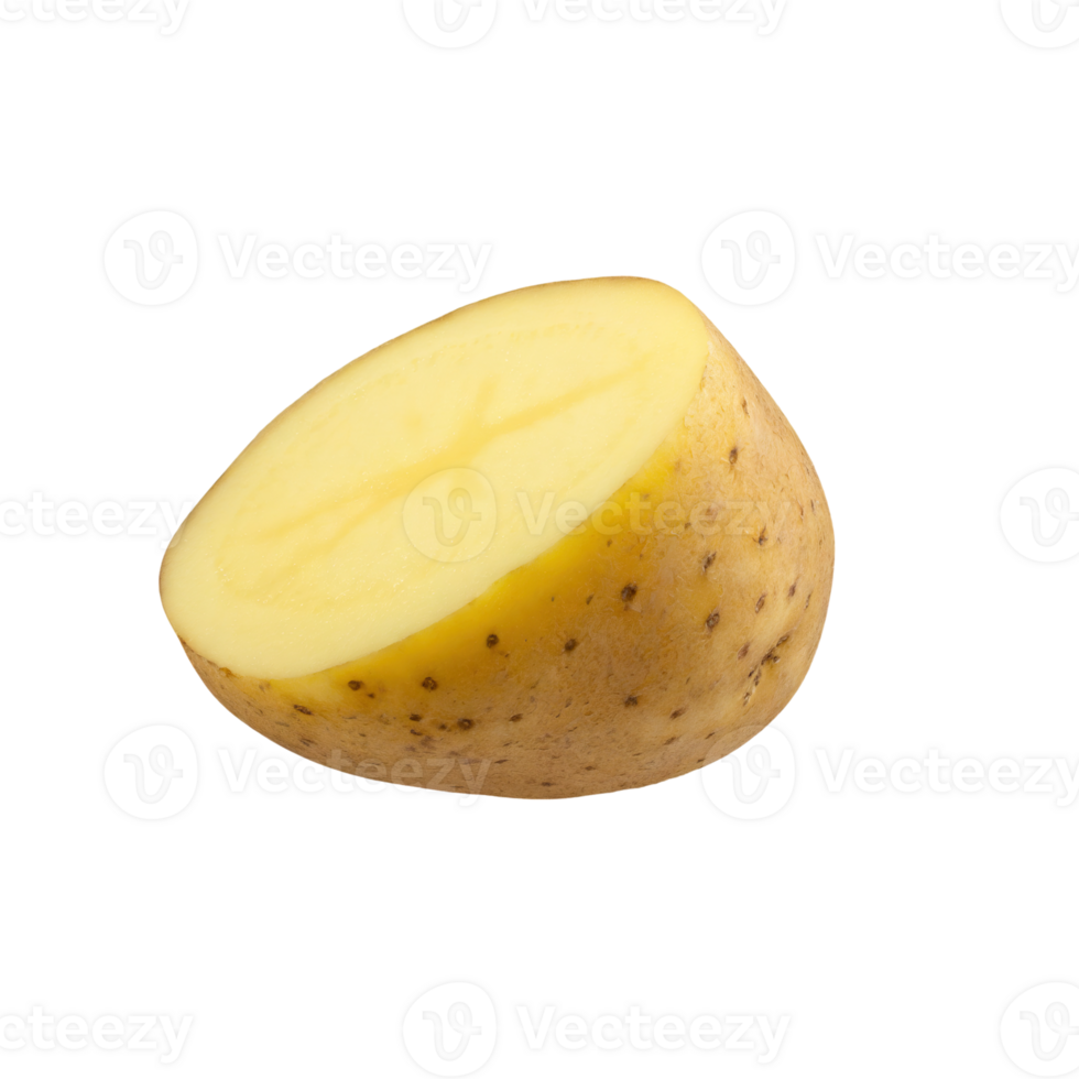 AI generated Potato Sliced, Without Shadow, Isolated Transparent Background png