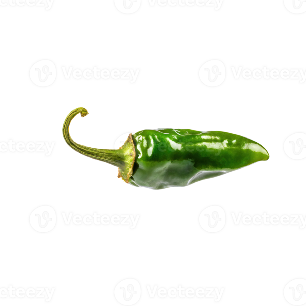 AI generated Green Dried Small Chilies Cayenne, Isolated Transparent Background png