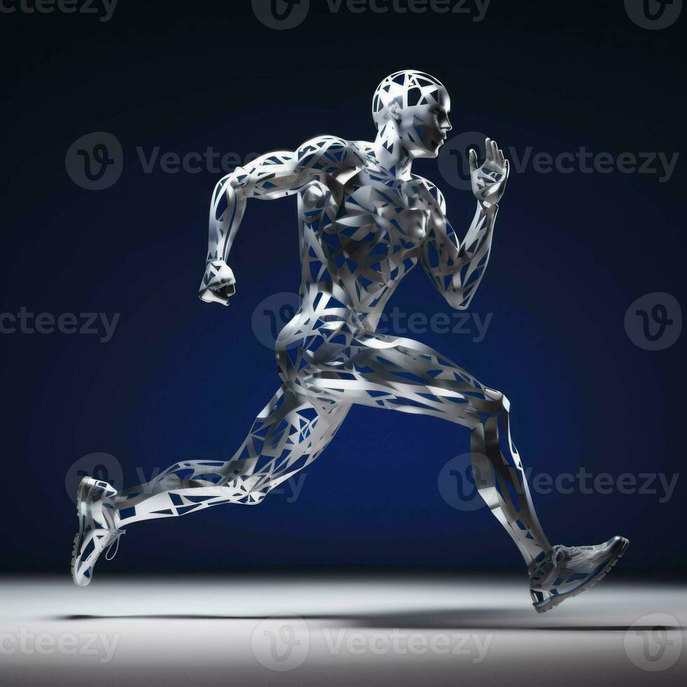 ai generado hombre corredor persona que practica jogging corriendo energía y sano ejercicio formación foto