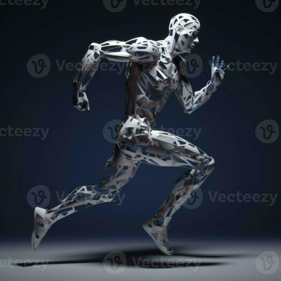 AI generated man runner jogger running energy and healthy exercise training photo