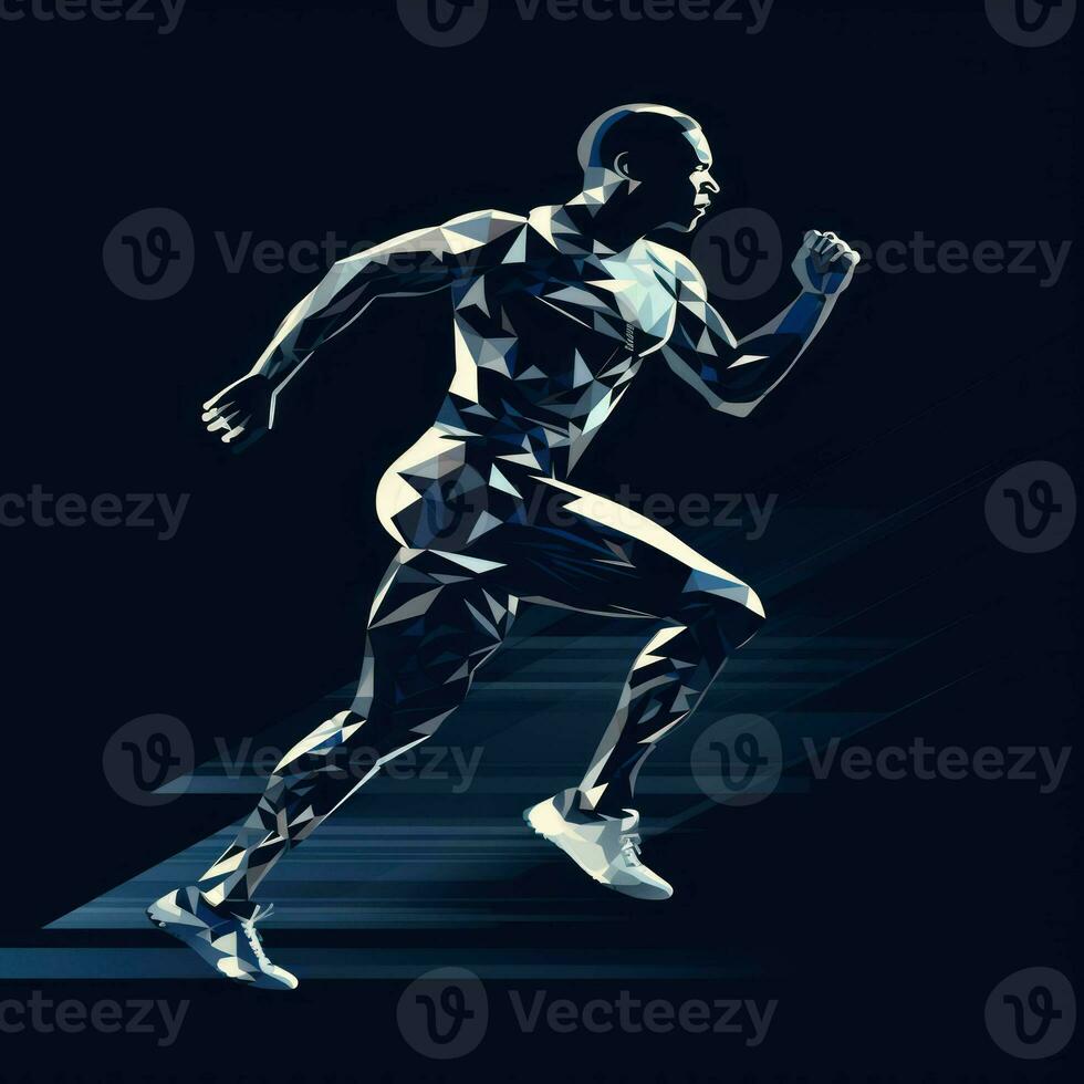 AI generated man runner jogger running energy and healthy exercise training photo