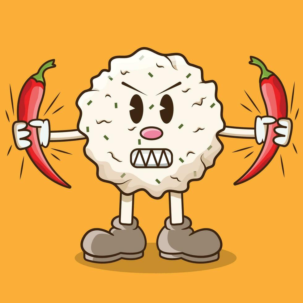 Cireng Boy Icon Angry Mood vector