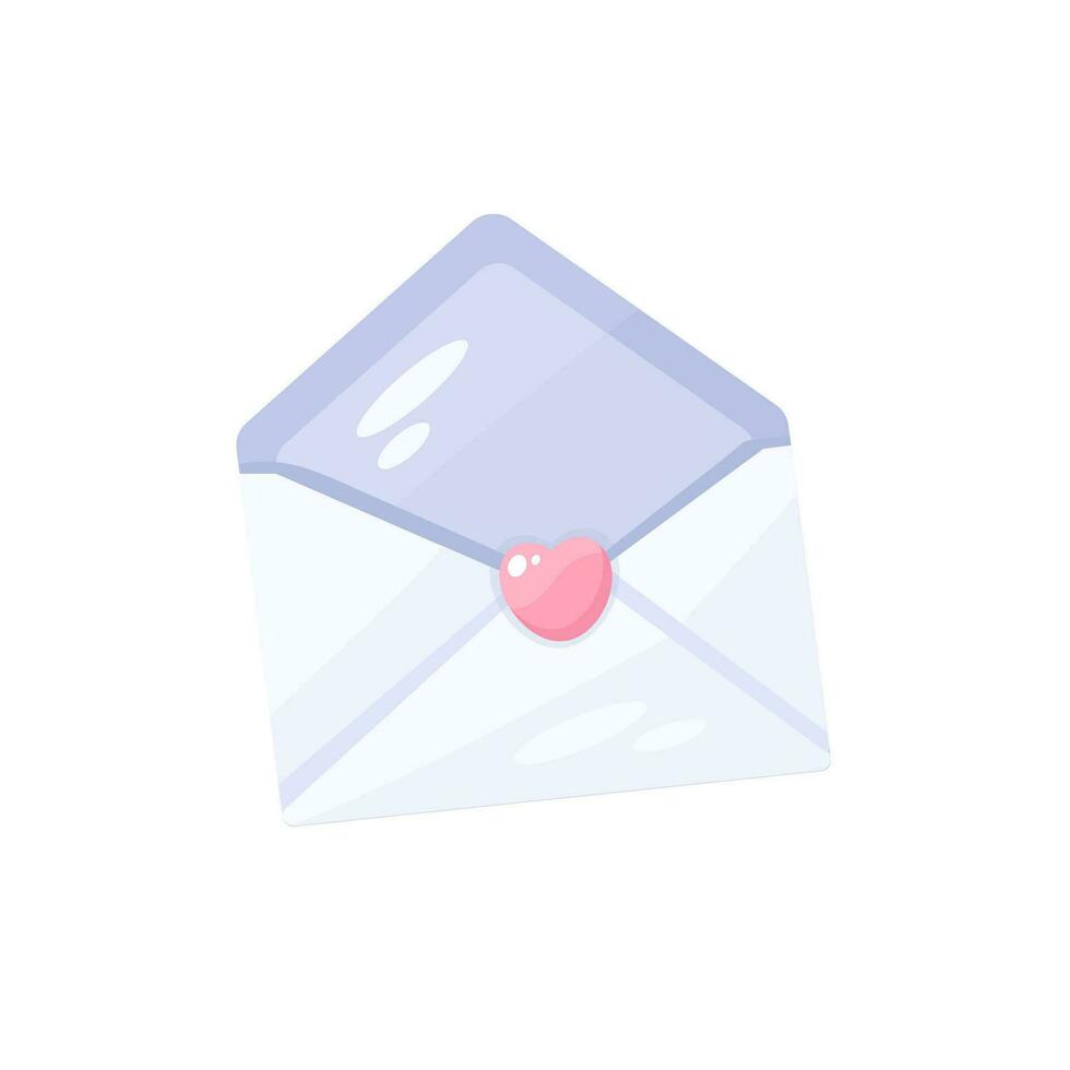 Envelope with pink heart icon on white background Vector illustration
