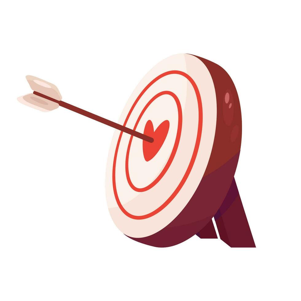objetivo y flecha vector plano ilustración