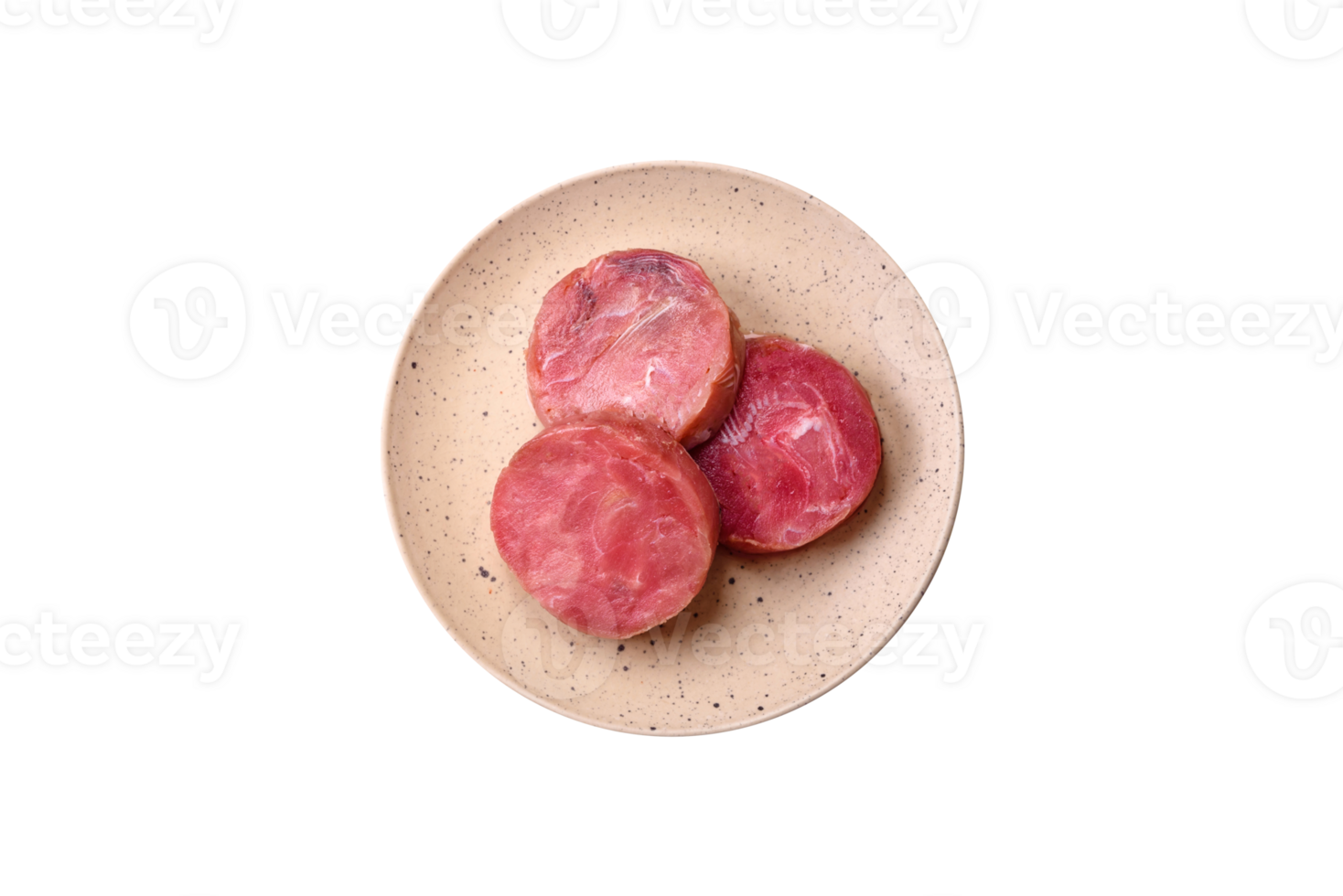 Round shape steaks of raw juicy tuna with salt and spices png